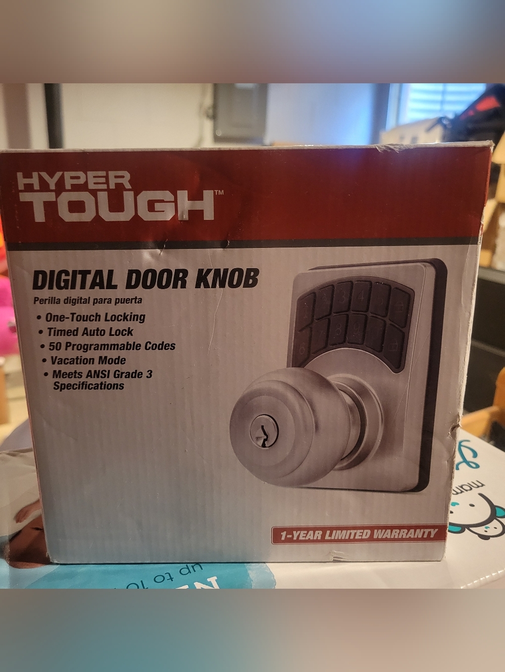 Hyper Tough Keyless Digital Ball Knob- Satin Nickel Finish Smart Secure Lock